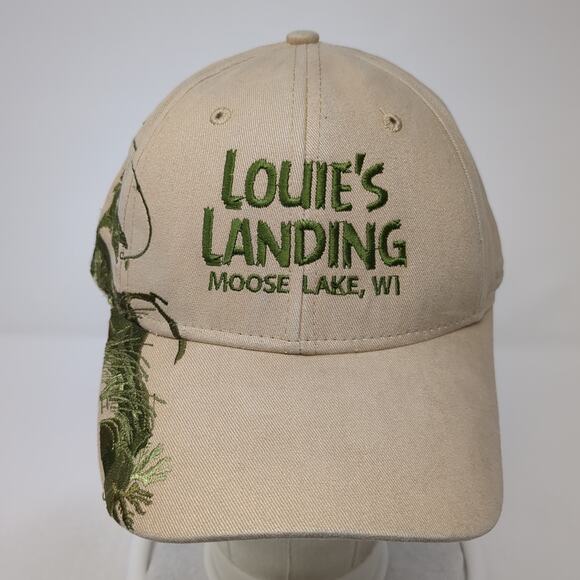 Louie's Landing Moose Lake WI Baseball Cap Brown One Size Adjustable Dri-Duck - Picture 2 of 9